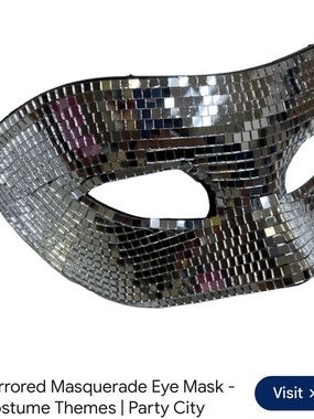 Party City Silver Mosaic Masquerade Eye Mask